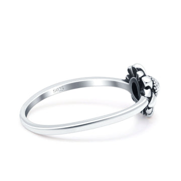 Sunflower Ring Oxidized 925 Sterling Silver (9mm)